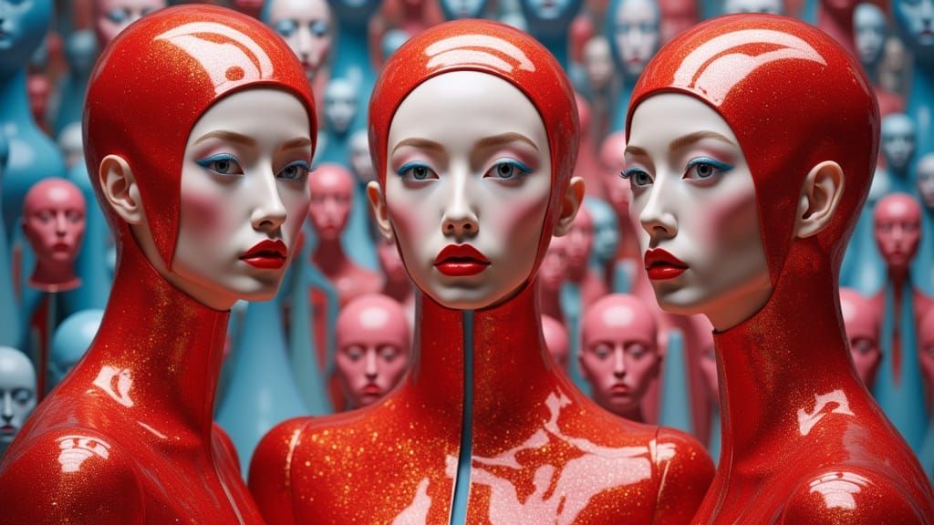 Surreal Cyberpunk Goddesses in Futuristic Attire