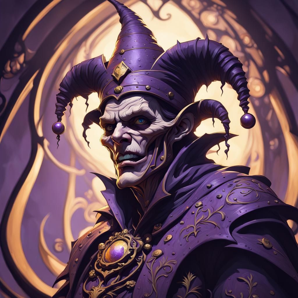 Sinister Jester in a Dark Fantasy Nightmare