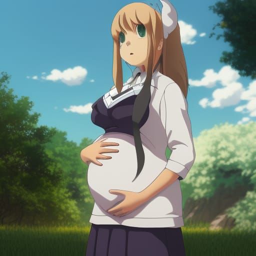 Anime Girl in School Uniform, Ghibli Style