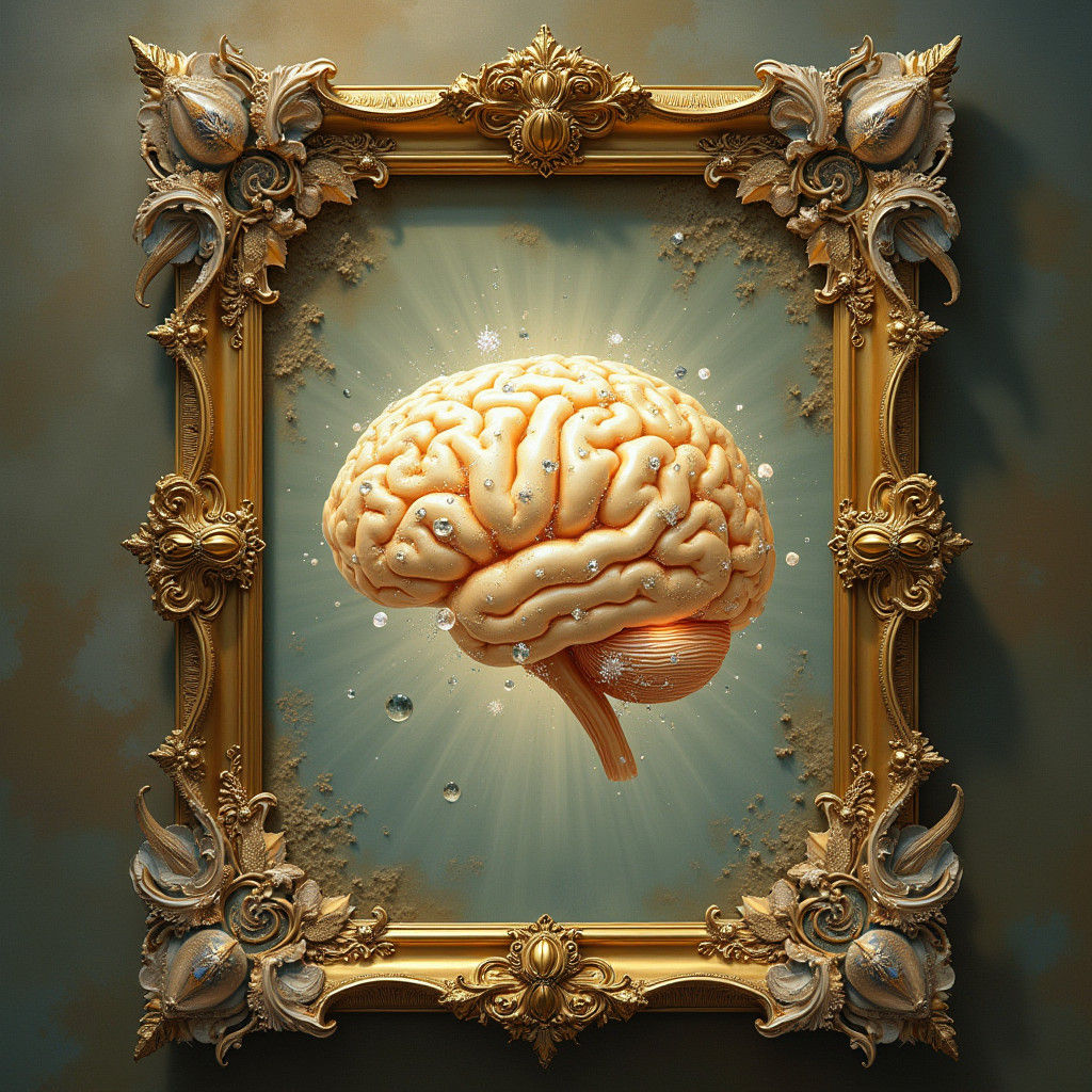 Xtramental Crystal: Ornate Frame with Luminous Brain