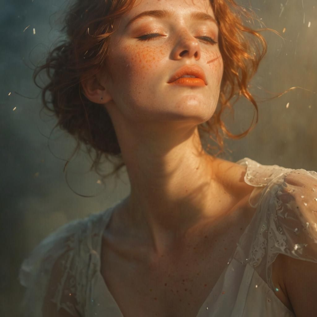Freckled Woman in Sunlight, Fantasy Art