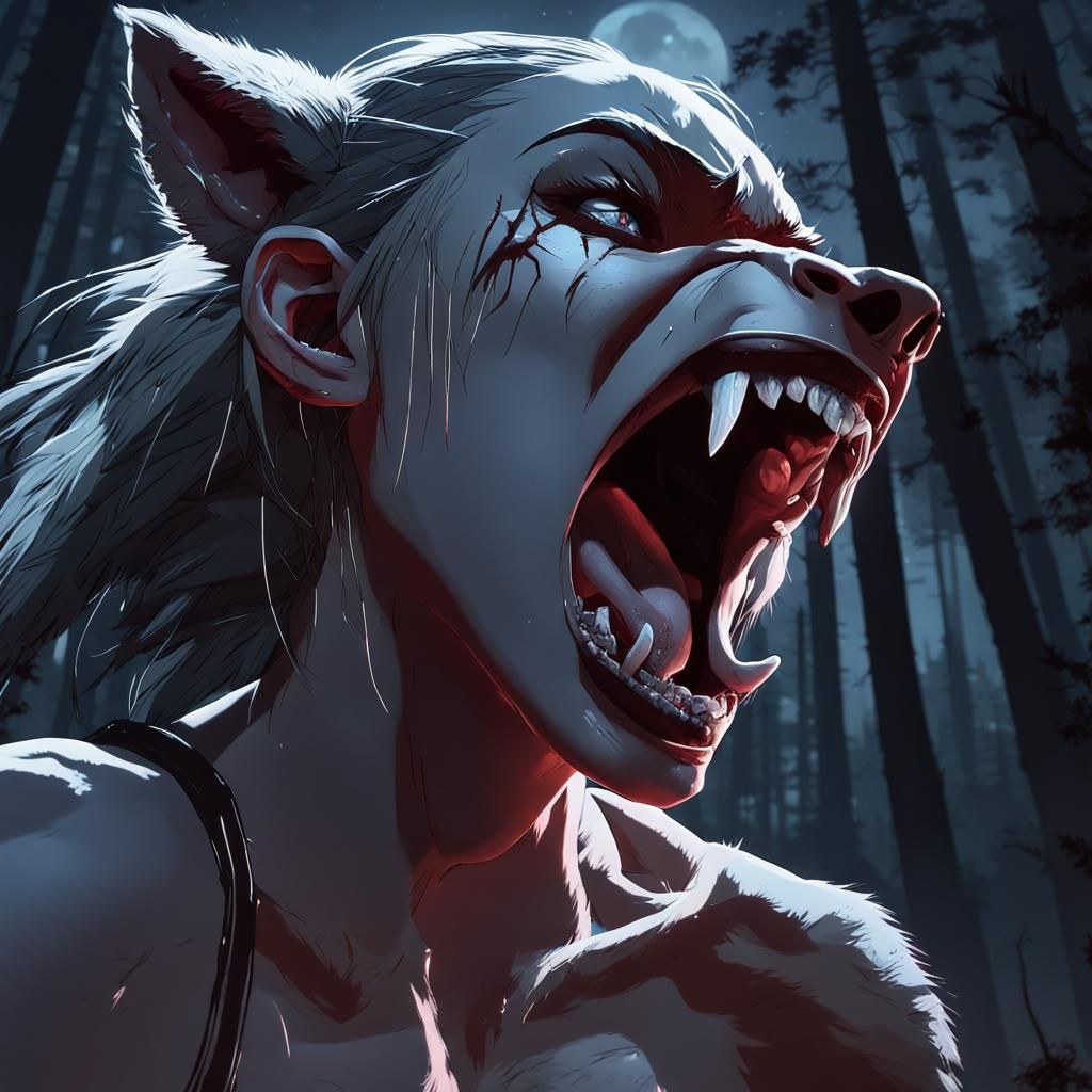 Werewolf Transformation: Anime-Inspired 3D Art