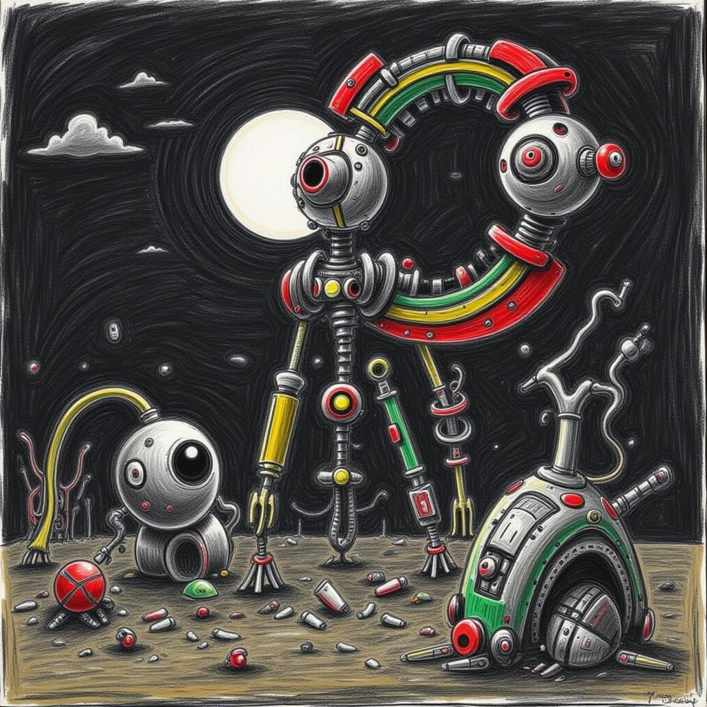 Abstract Cyberpunk Cityscape with Neon Glow