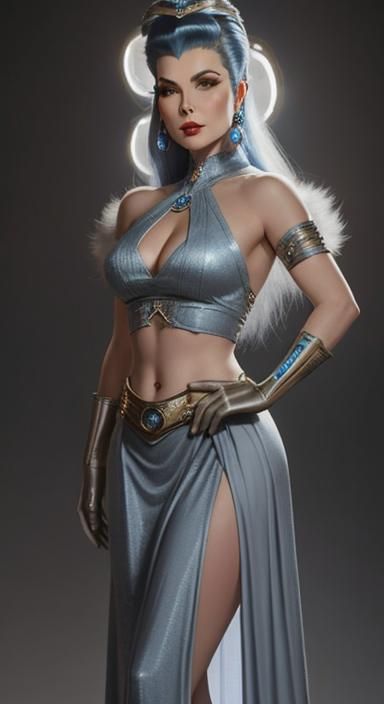 Retro Sci-Fi Space Princess Portrait