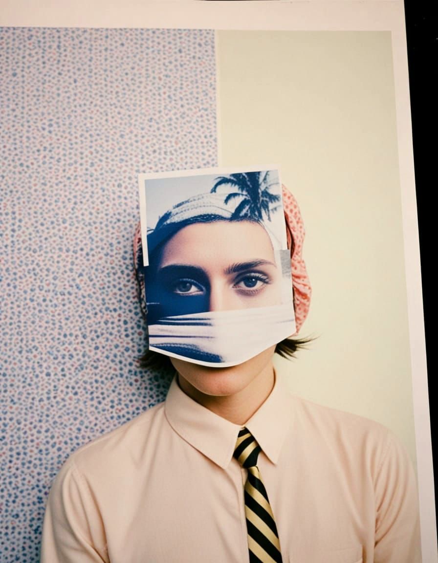 Model in Wes Anderson Polaroid Collage