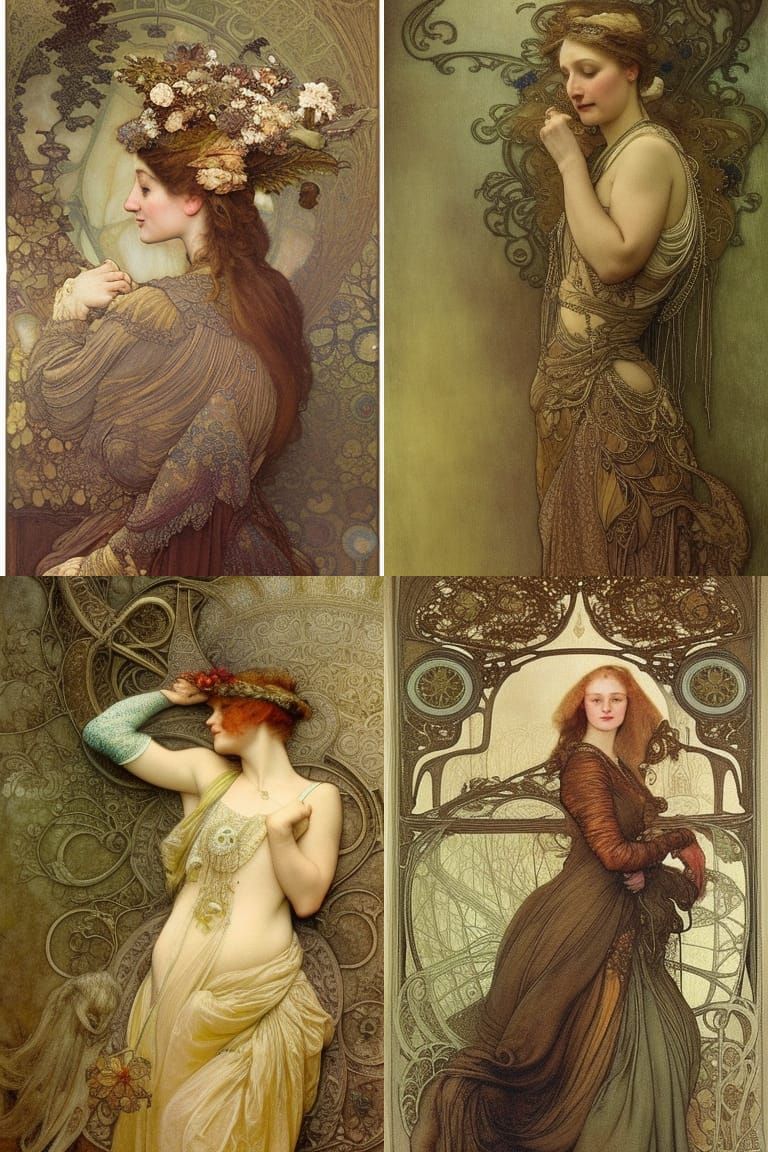 Feminine Rococo Character Portrait in Detailed Matte Paintin...