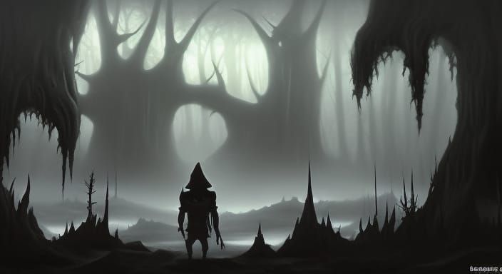 Eerie Cave in Dark Fantasy Style