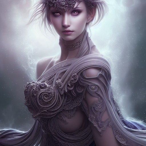 Beautiful Void Arcanist in Hyper-Realistic Style