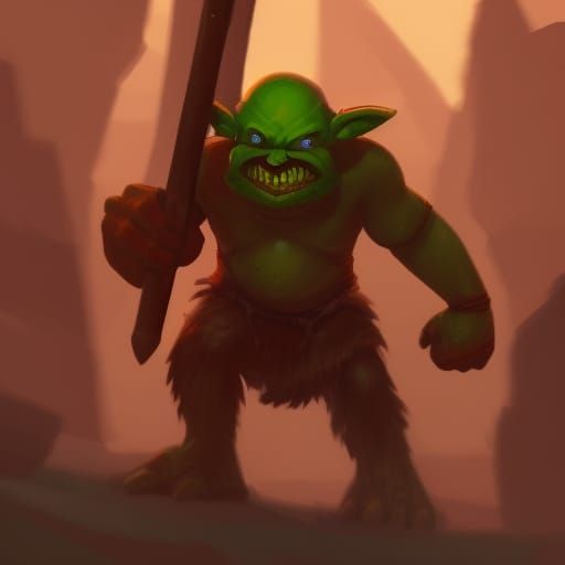 Giant Green Goblin Brute with Hammer