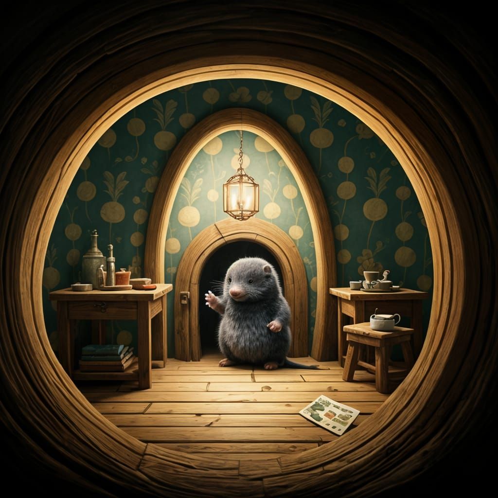 Whimsical Mole's Enchanted Underground Abode