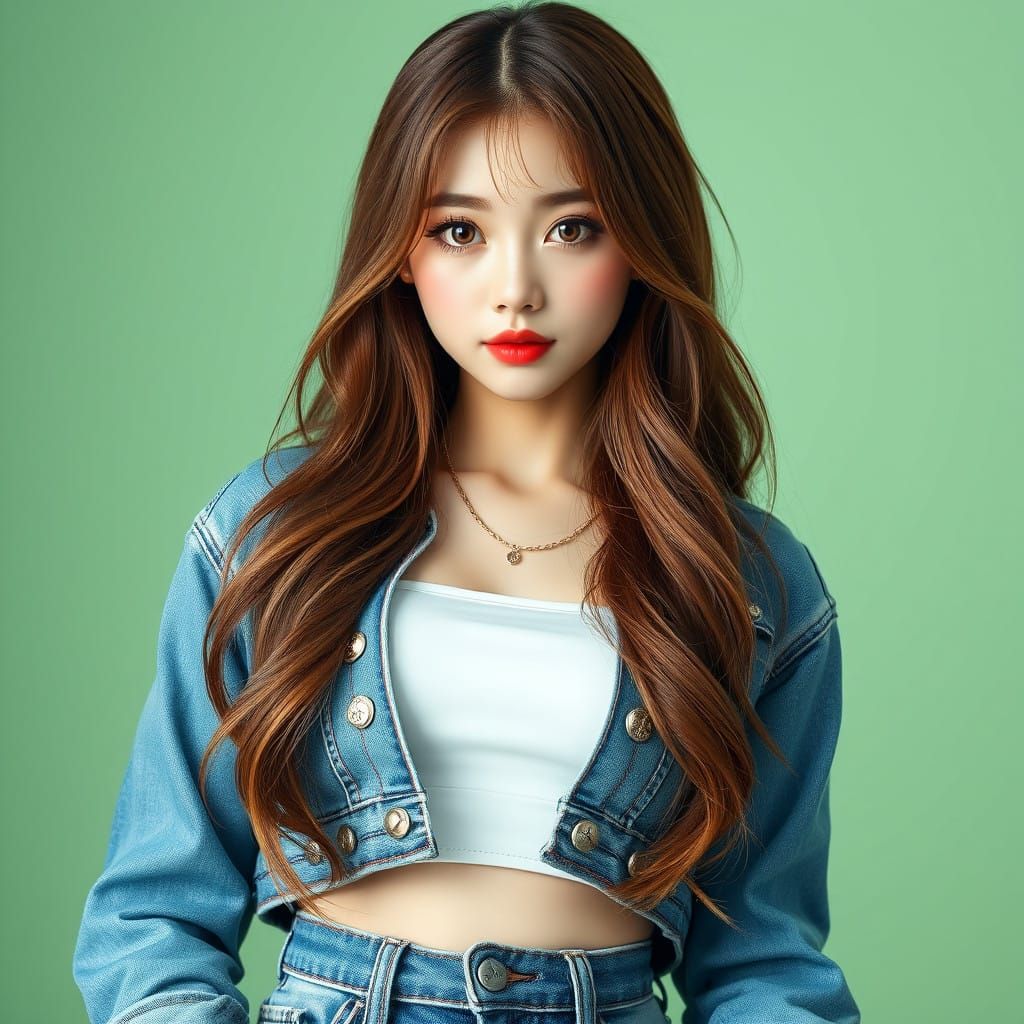 K-Pop Idol in Chic Denim Style
