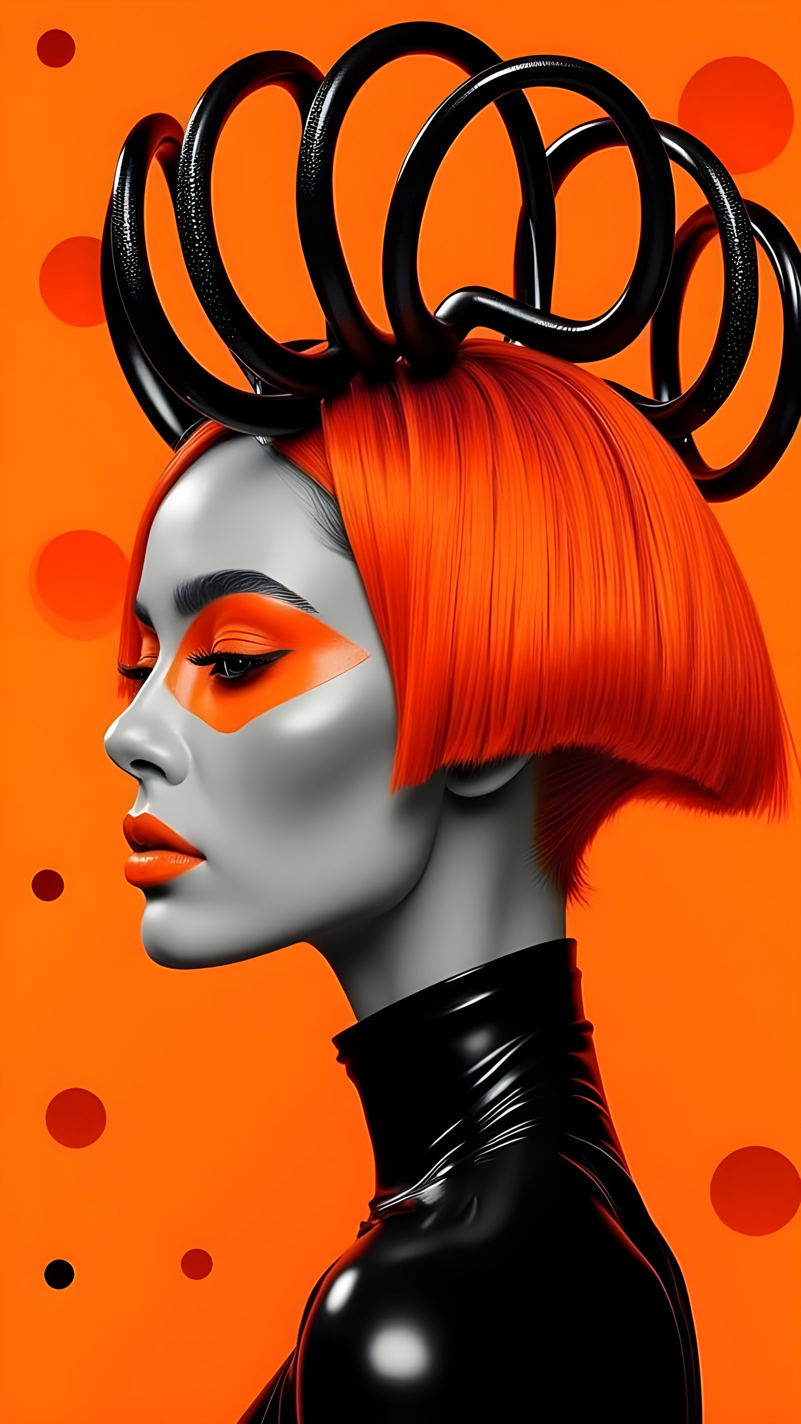 Futuristic Pop Art Portrait with Intricate Headpiece
