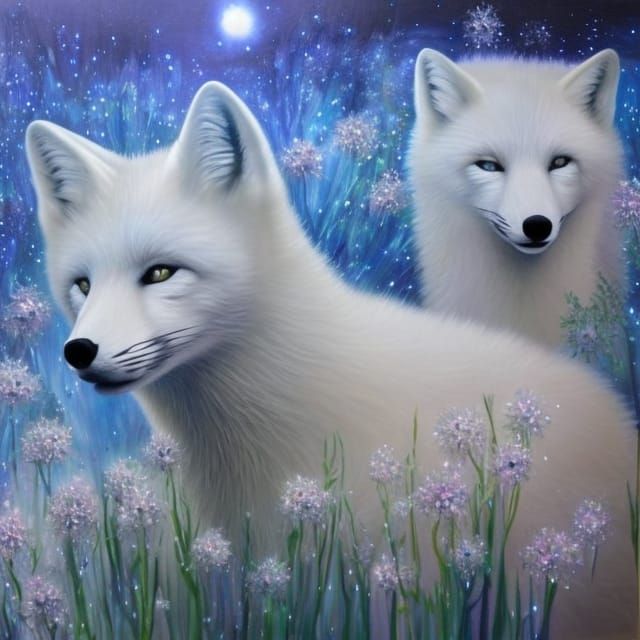 Mysterious Polar Fox in a Dystopian Oasis