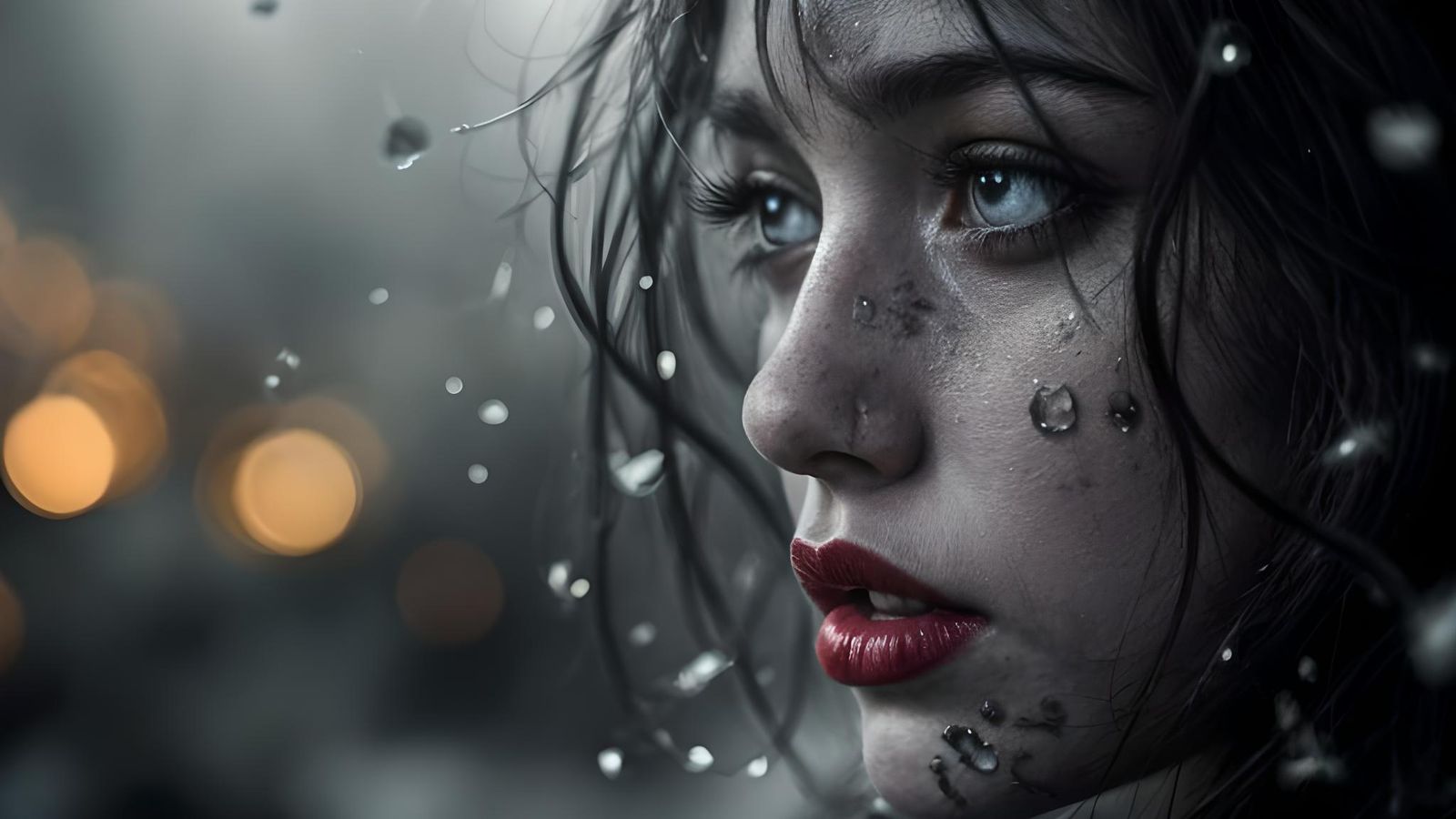 Sorrow: A Woman's Face in Striking Photo-Realism