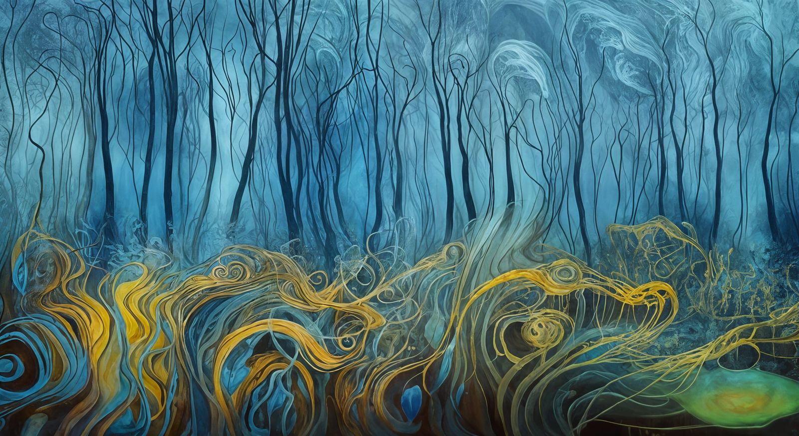 Ethereal Gelatinous Entity in Mystical Forest