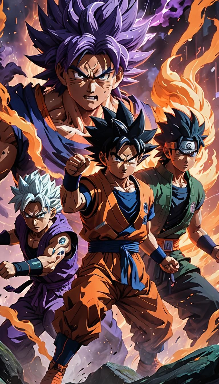 Goku and Naruto Battle in Mystical Realm