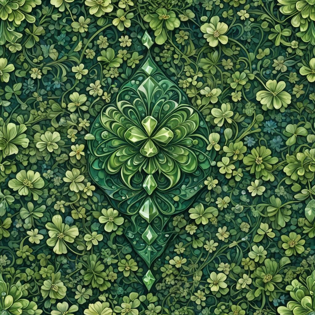 Dresden Green Diamond in Baroque Clover Field