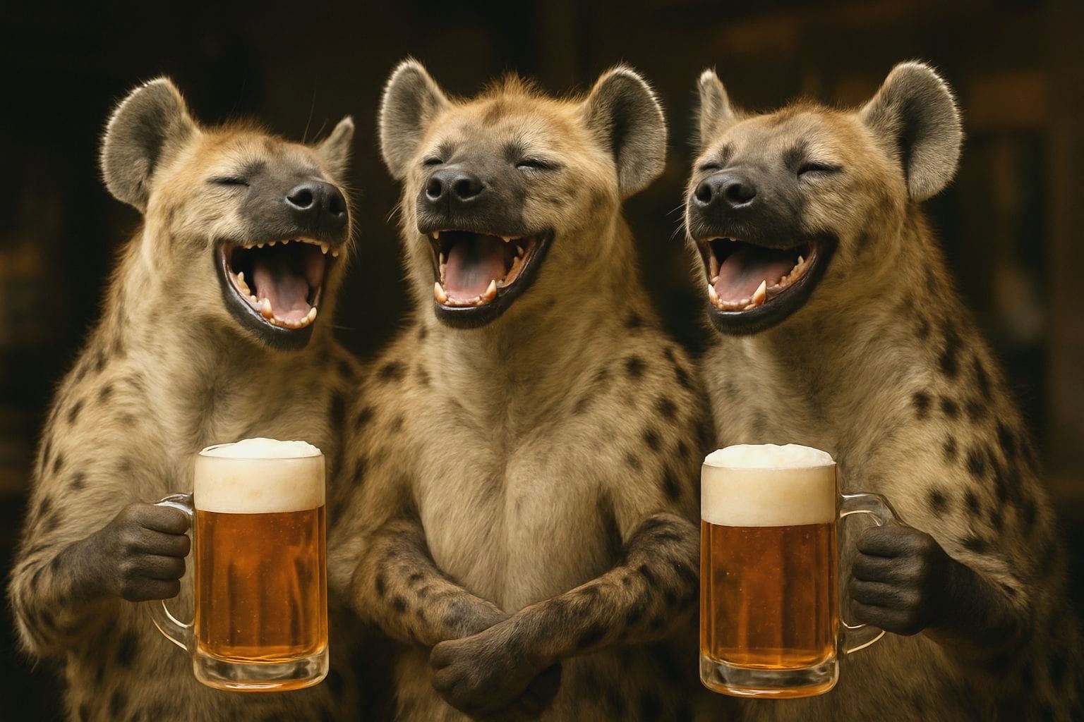 Hyenas laugh 'cause they're happy folk!