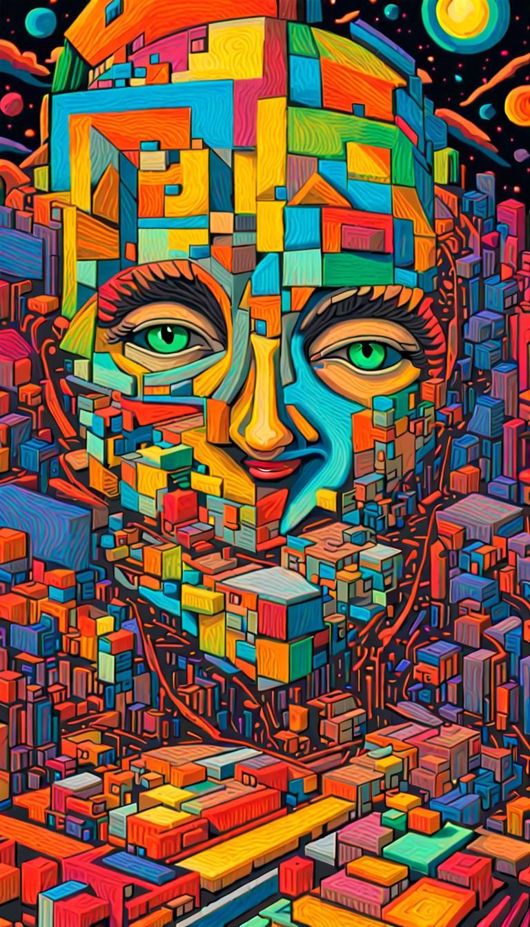 Psychedelic 3D Mindscapes in Neon Colors