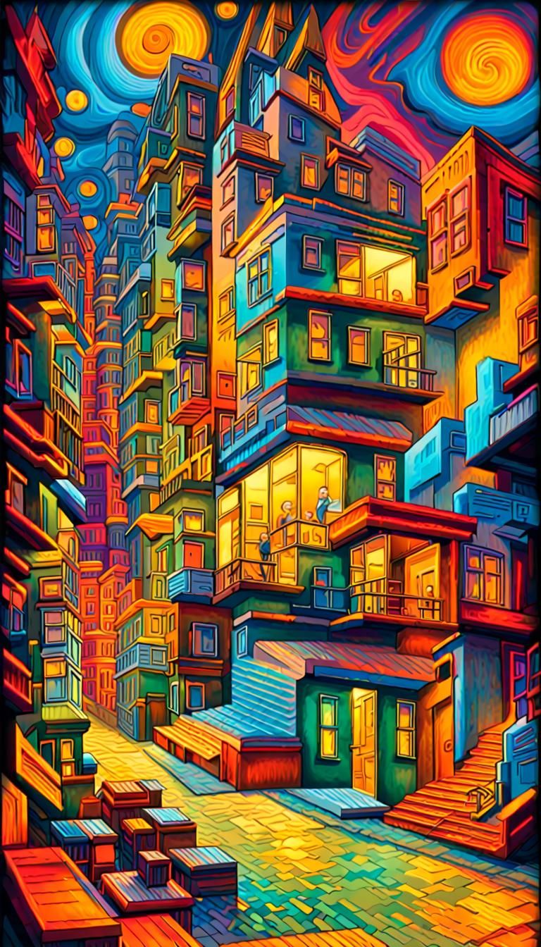 Psychedelic Neon Mindscapes: A Maximalist 3D Art Collection