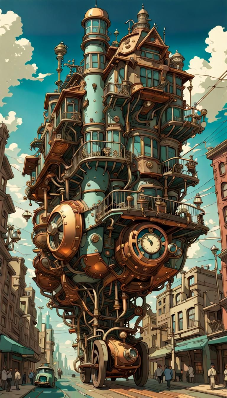 Steampunk Mobile Metropolis: A Ground-Level Masterpiece