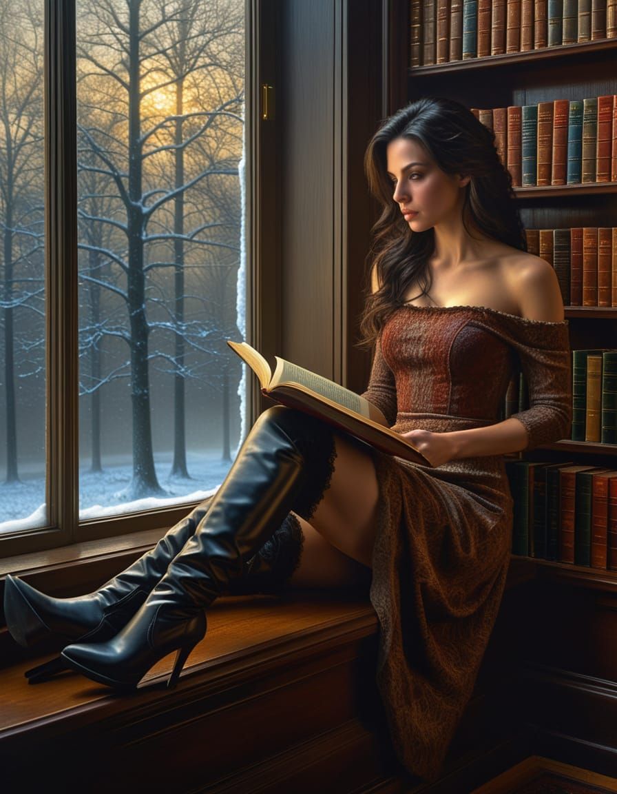 Ethereal Winter Morning in Chiaroscuro Style