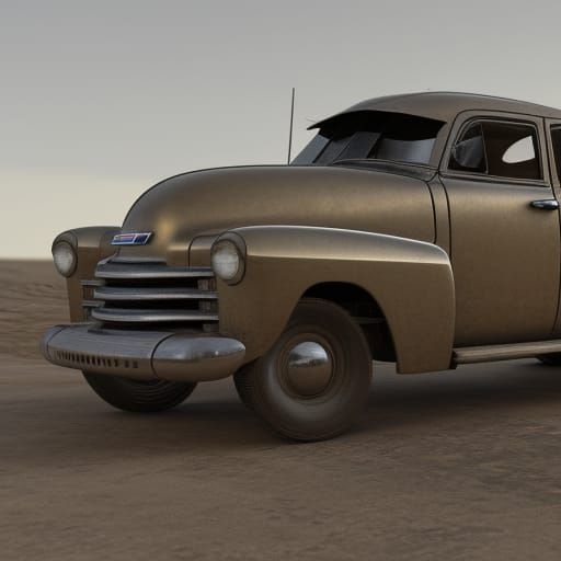 Futuristic 1950 Chevrolet with Intricate Sci-Fi Details