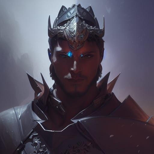 Hyperdetailed Portrait of Dark Paladin Warrior