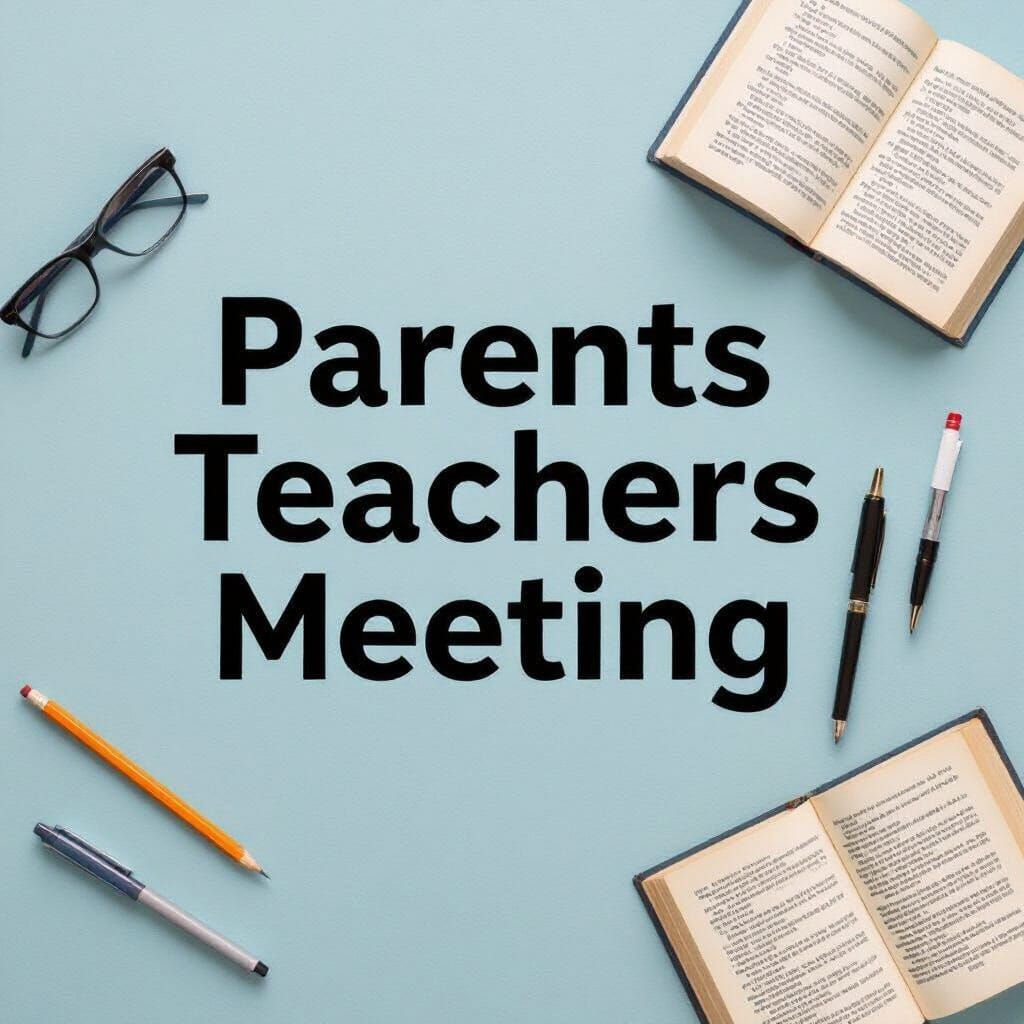 Minimalist Pastel 'Parents Teachers Meeting' Design