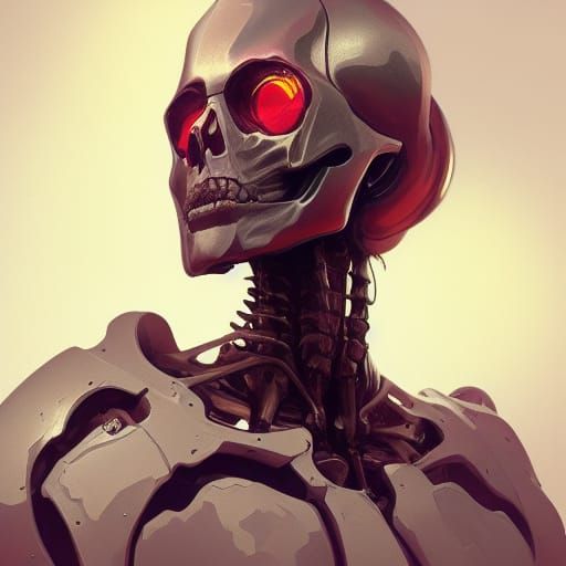 Hyperdetailed Skeleton Robot Portrait in Unreal Engine 5