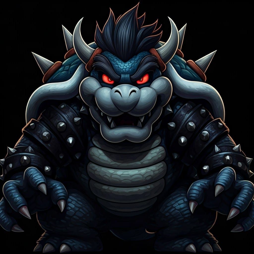 Menacing Bowser Villain Action Figure in Manga Style