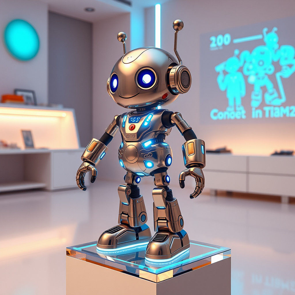 Futuristic Robot Toy in High-Tech Playroom