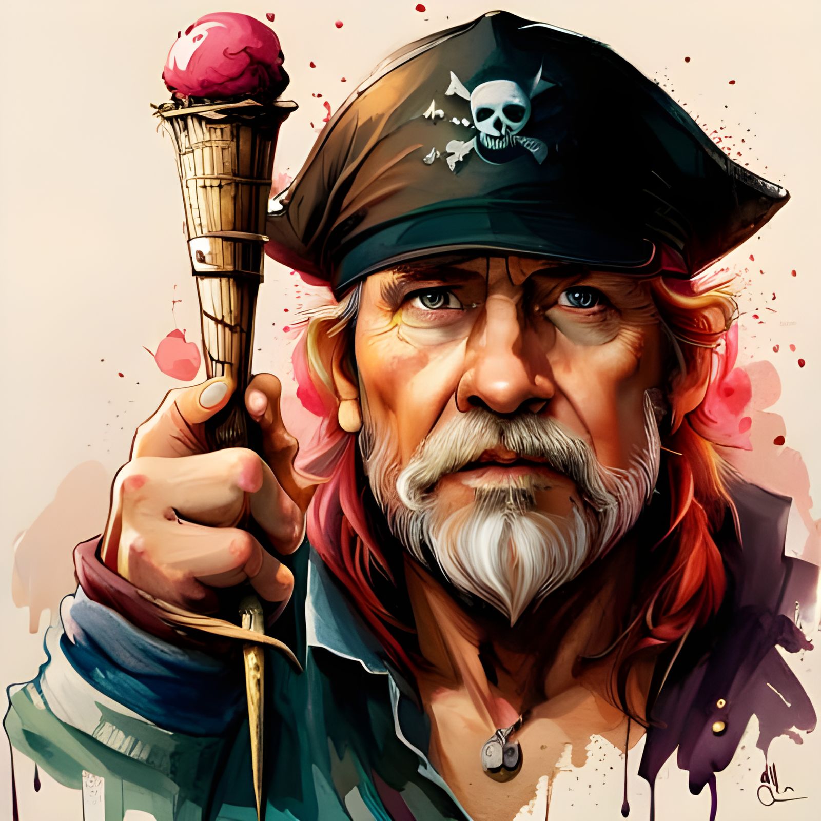 Adorable Ice Cream Cone Pirate Portrait