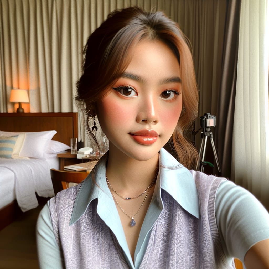 Soft Selfie of South Asian Girl in Golf Shop