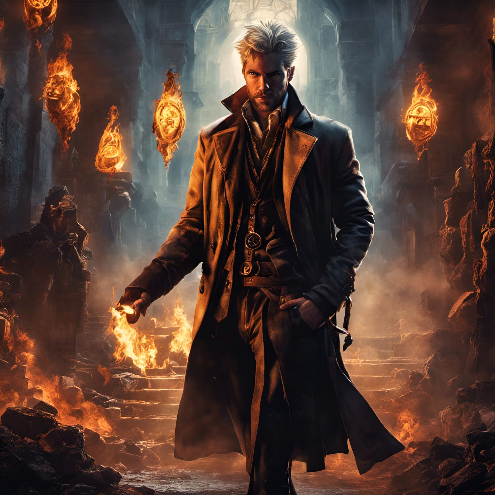 A D&D warlock influenced by John Constantine