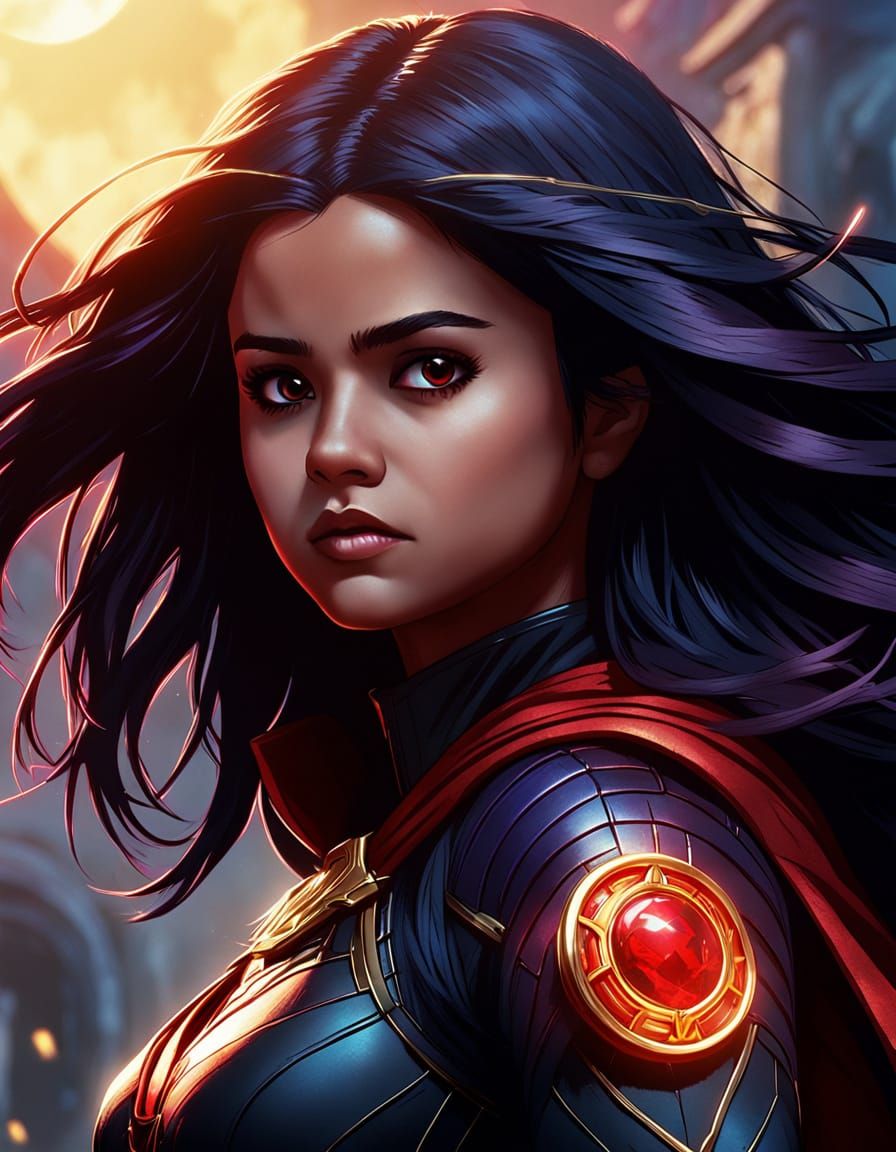 Selena Gomez as Raven in DC Comics Style