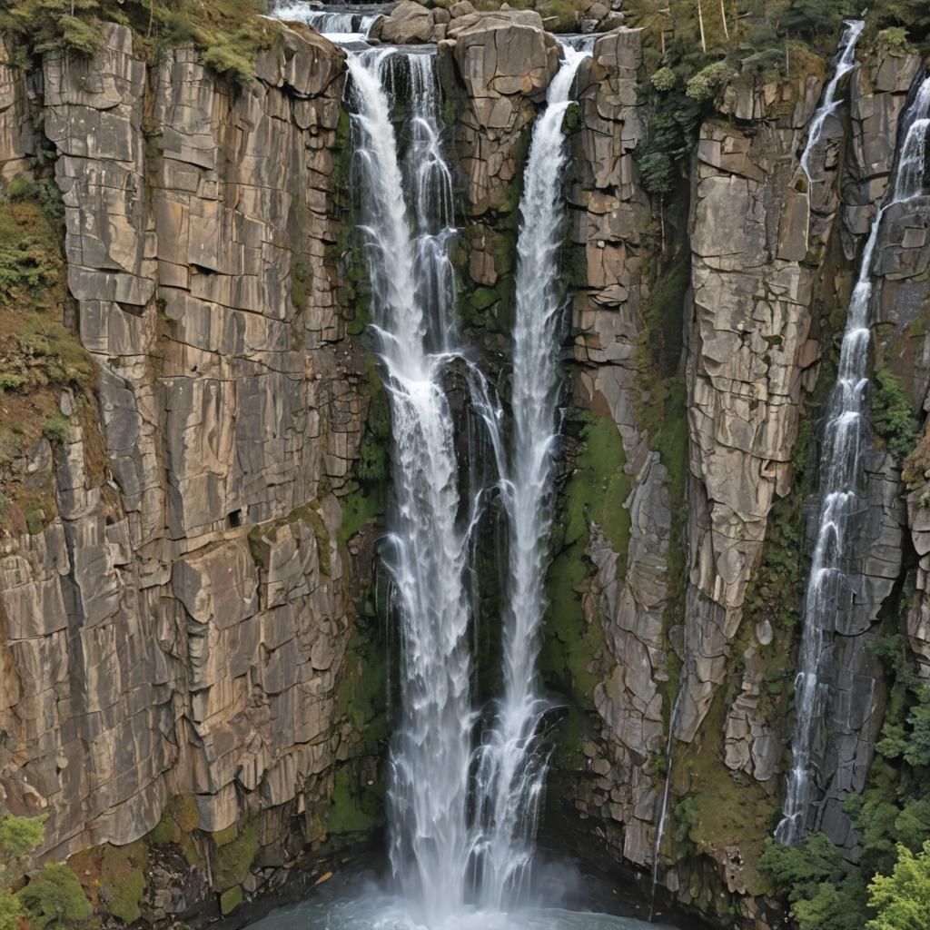 Waterfall Illustrating E=MC² Equation