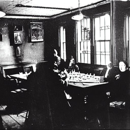 H.P. Lovecraft in a Dark, Occult Coffee Shop