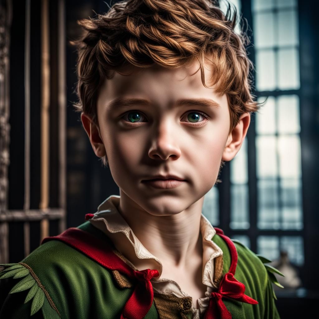 Hyperrealistic Peter Pan in Cinematic Style