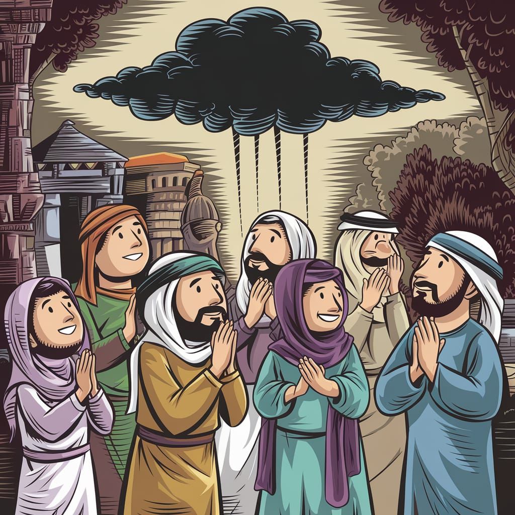 Cartoon Arabian Scene with Cloud, Fantasy Concept Art