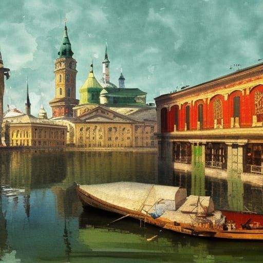 Gouache Style Impressionist Masterpiece in Watercolor