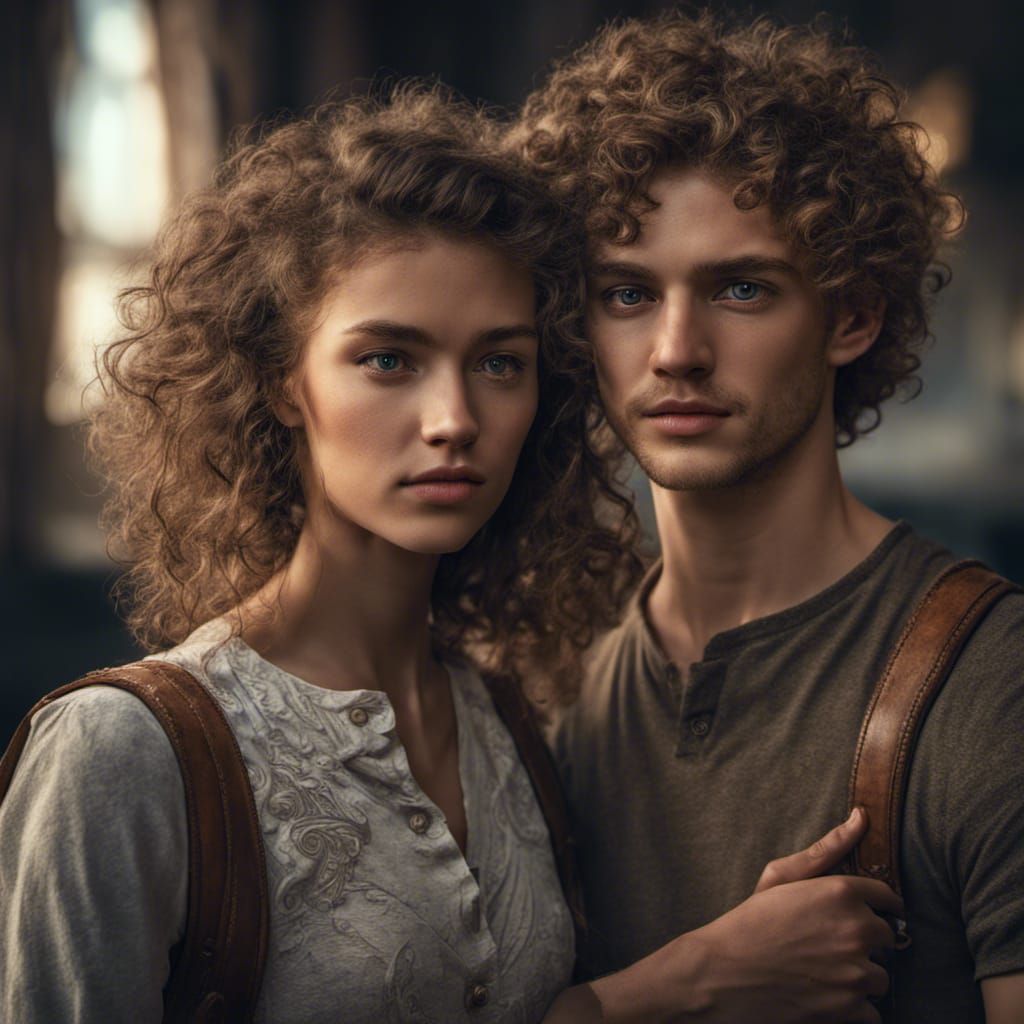 Oliver Wood with Curly-Haired Girlfriend in Sharp Focus