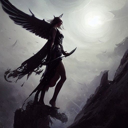 Valkyrie Vanishing in Sinister Night Sky