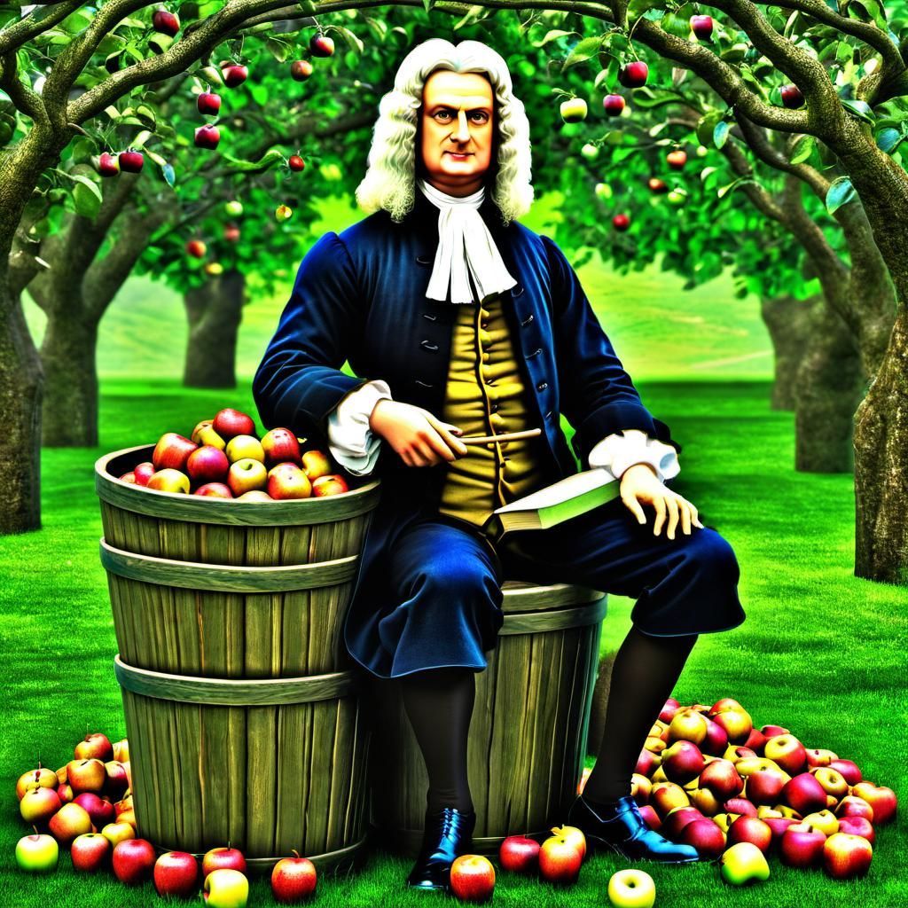 Isaac Newton as a Kid on Apple Bucket