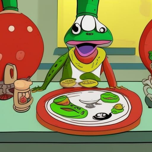 Claymation Frog Chef's Lunar Diner