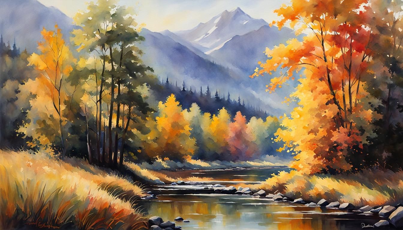 Radiant Watercolor Painting: Light's Canvas of Reality