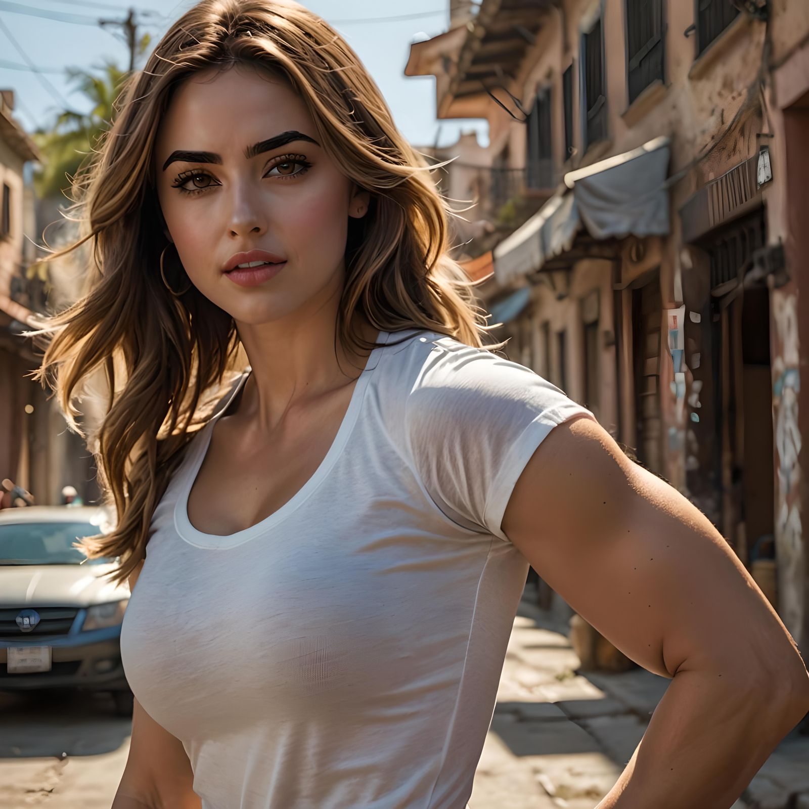 Happy Ana de Armas Flexing, Comic Book Art