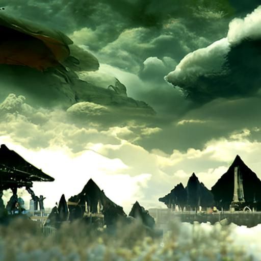 Epic Gathering of Gods: Detailed Matte Painting