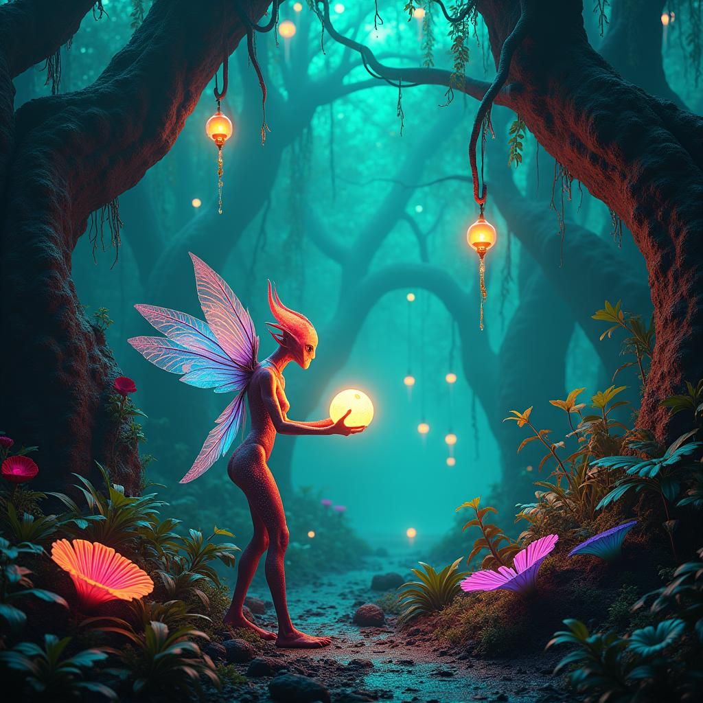 Mystical Alien Jungle Render in CGI Style