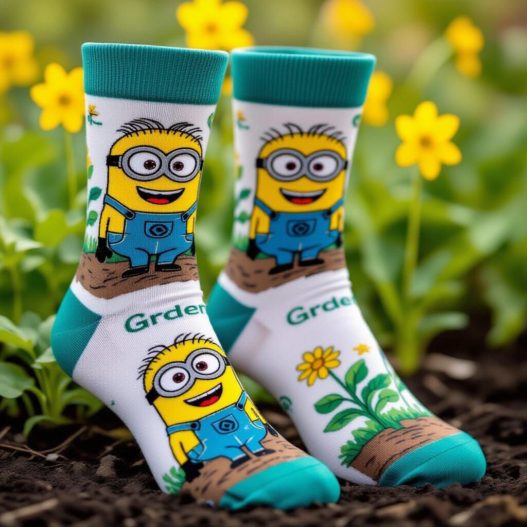 Minions Gardening on Socks in Gru's Garden